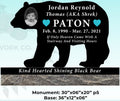 Custom Shaped Bear Memorial