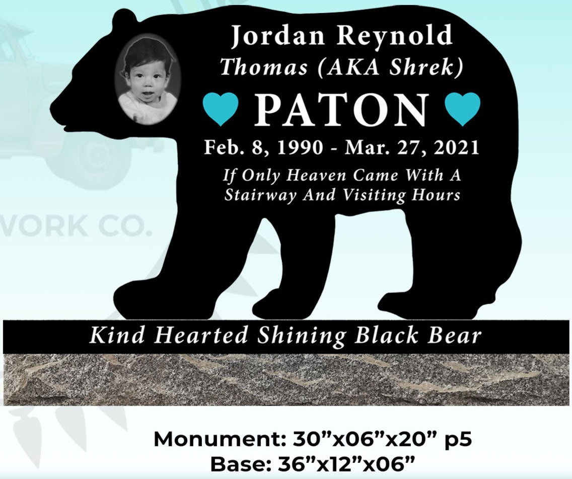 Custom Shaped Bear Memorial