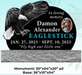 Laser Etched Eagle Memorial