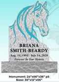 Custom Shaped Horse Memorial
