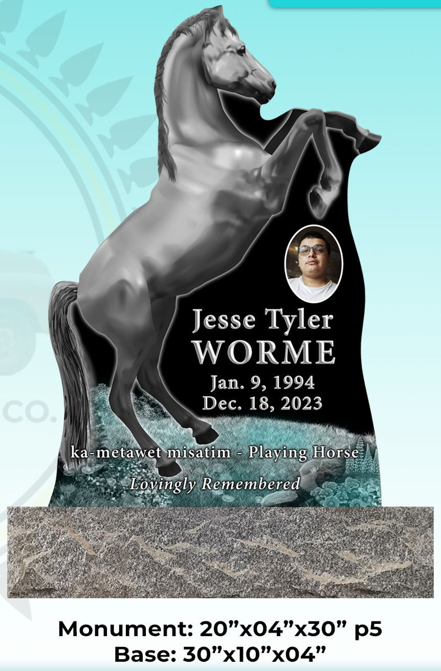 Laser Etched Horse Memorial